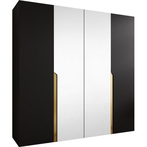 Armario Hartford 586, Negro, 202x200x52cm, Puertas de armario: Con bisagras, Número de estantes: 0 (1/5)