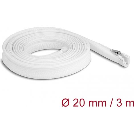 Delock Manga trenzada con cierre de cremallera resistente al calor 3 m x 20 mm blanco