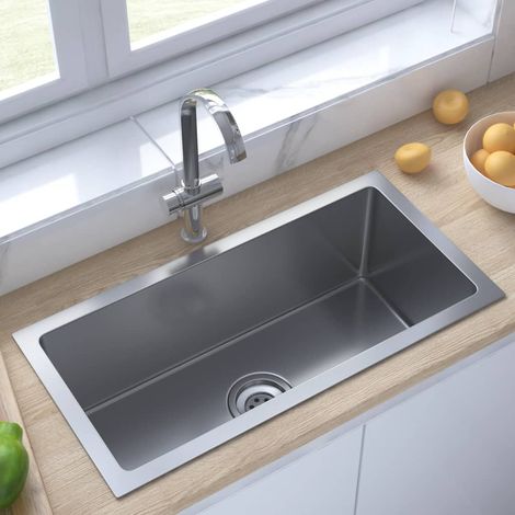 Chic Évier, Evier 1 bac,Lavabo de Cuisine fait main Acier inoxydable -30642 (1/5)
