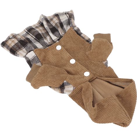 Robe chaude pour chien, vêtement d'hiver pour animaux de compagnie, jupe chaude avec chapeau, adaptée aux petits chiens et chiots (1/5)