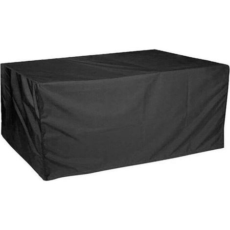Housse Salon de Jardin 150x116x80cm Exterieur Etanche Coupe-Vent Poussière Tissu 210D Oxford Noir Housses de Meubles avec Boucle de Verrouillage Bâche de Protection pour Table Chaise Mobilier (1/4)