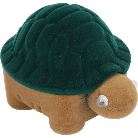 Boîte à Bijoux en Forme de Tortue, Organisateur Portable Mignon pour Bagues et Boucles D'oreilles, Design Exquis en Vert, 1 unité (1/5)