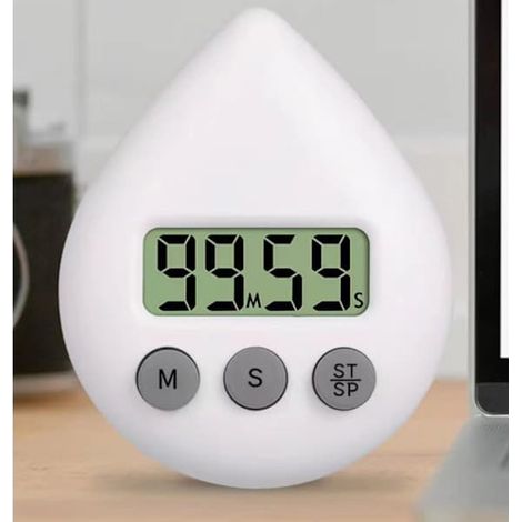 Minuteur numérique pour douche et cuisine, étanche, compte à rebours, fixation par ventouse, finition verte.-AquaForge (1/5)