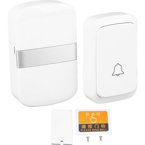 Sonnette sans fil étanche, émetteur et récepteur électronique à piles pour porte d’entrée extérieure, maison. (1/5)