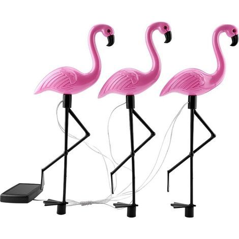 Lntyq Lampe Solaire 3 en 1 LED Flamingo pour Lampe de Pelouse de Jardin de Cour étanche Extérieure (1/5)