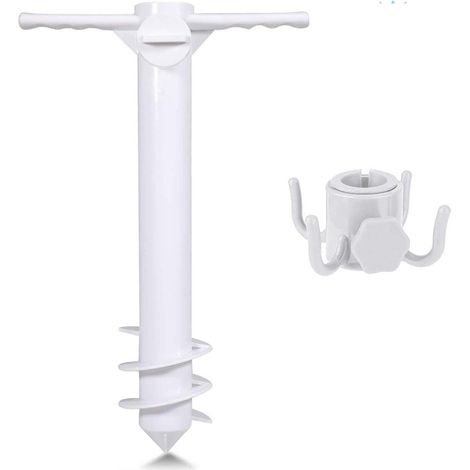 Support Parasol de Plage de Taille Universelle - Porte Parasol à Visser dans le Sol - Résiste aux Vents Puissants