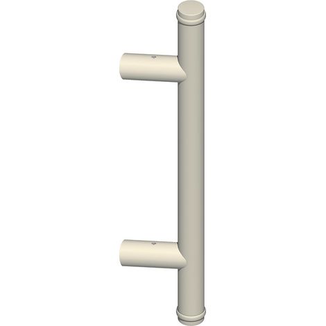 Poignée de porte battante en aluminium DIVA XX, diamètre 35 entraxe 300 mm,hauteur 500 mm coloris noir RAL 9005 percée - LA CROISÉE DS