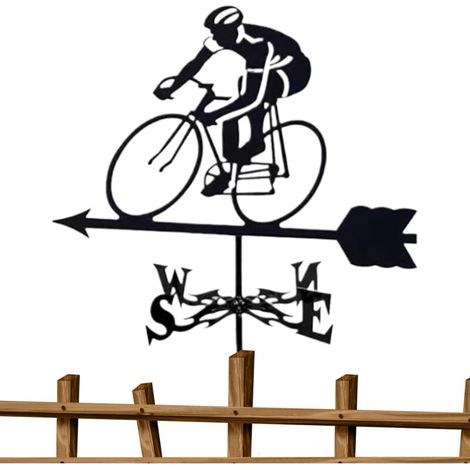 Weather vane – Bicycle weather vane – Measuring – Garden decoration for fence, garden, patio, garage, yard, balcony (1/5)