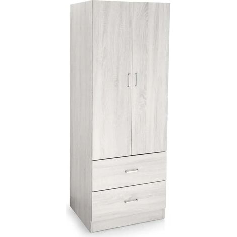 Armario bioclimático 2 puertas Atena 60 x 42 x 180 cm en blanco madera