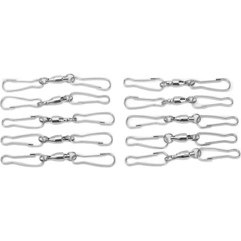 Set mit 10 Edelstahl-Aufhängehaken, 360° drehbar, für Vogelfutterhäuschen und Windspiele, 7 cm (1/5)