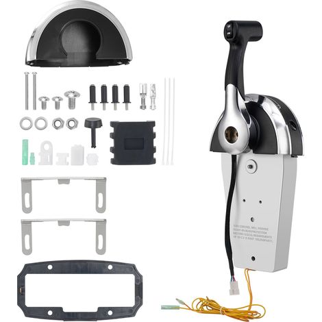 Boîtier de Commande à Distance Hors-bord, Compatible avec Mercury PT 2 Temps 8M0059686, Commande d'Accélérateur de Bateau Montage Supérieur, avec Interrupteur de Trim Électrique, Direction (1/5)