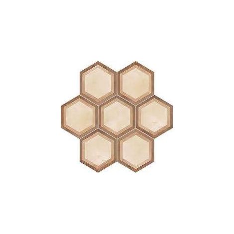 Aelle - Carrelage sol / mur hexagonal effet ciment vieilli beige 25x21,6 cm TERRA CORNICE HEXAGONAL - Vendu par boîte de 1.17 m² (1/3)