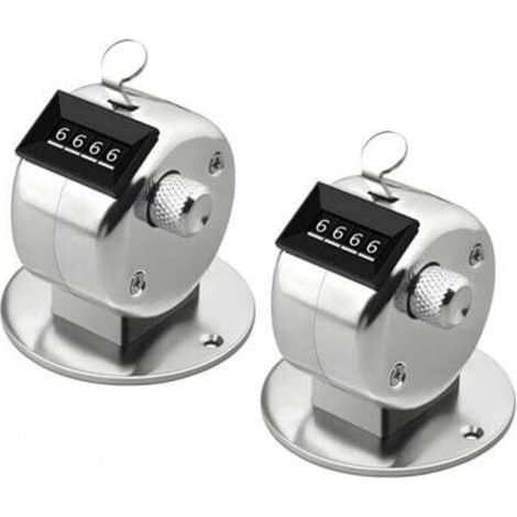 [JAMAIS UTILISÉ] Compteur Manuel en Métal Argenté Compteur de Paume Mécanique Compteur Manuel à 4 Chiffres Fournitures pour Entraîneur Sportif（2 Pièces） (1/4)