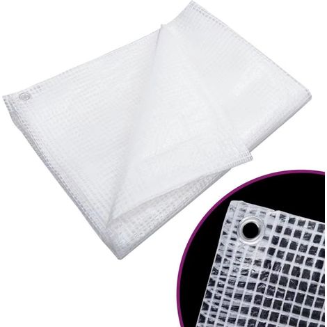Bâche 140 g/m² 4x5 m blanche, résistante aux déchirures, légère et durable pour une utilisation quotidienne en extérieur. (1/5)