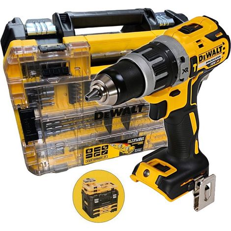 Dewalt DCD796N 18v XR Brushless Compact Combi Hammer Drill + Tstak + 85PC Set (1/4)