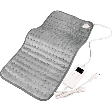 Couverture Chauffante Électrique 30x60cm Gris Avec6 Niveaux de Température, Extinction Automatique & Protection Contre la Surchauffe, Fixation Facile Sur Lit et Matelas (1/4)