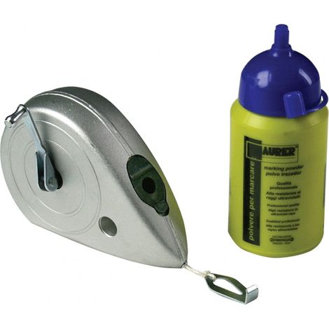 Tracciatore in Alluminio in Kit con Traccialinea 100gr di polvere colore Blu 15m