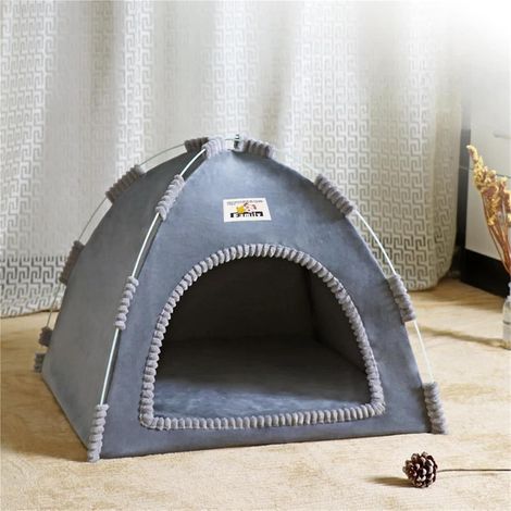 Tente de repos chaude pour animaux, niche intérieure épaisse pour chat chien, couchage confortable toutes saisons hiver (1/5)