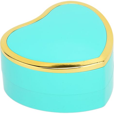 Coffret Bijou Coeur Élégant avec Lumière LED pour Demande Mariage, Écrin Cadeau de Présentation, Cyan (1/5)