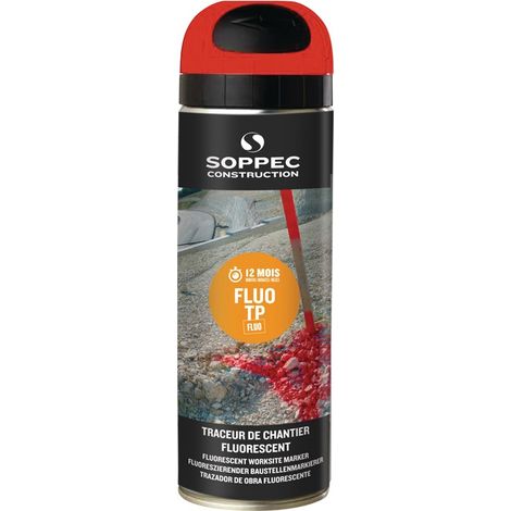 SOPPEC 141513E Baustellenmarkierspray FLUO TP leuchtrot 500 ml (1/2)