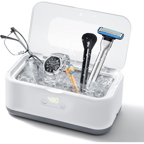 Nettoyeur Ultrasons avec 800 ml,Bac a Ultrason avec 5 Réglages de Temps,Nettoyage Profond 360° Ultrasonic Cleaner pour Lunettes, Bijoux, Diamants, Montres, Dentiers (1/5)