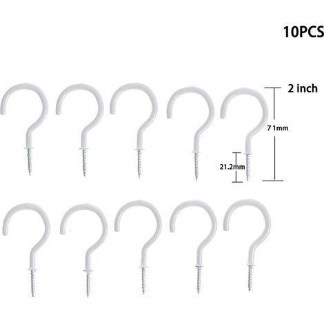 Lot de 10 crochets de suspension pour tasses, robustes, à visser au plafond (1/5)
