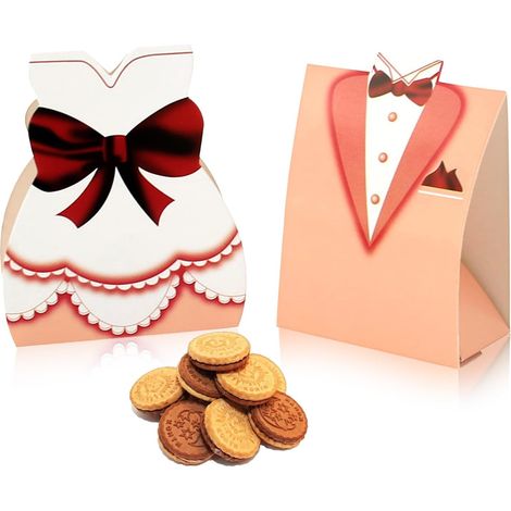 50 PièCes Boite Dragees Mariage Forme De MariéE Et Du Marié Boite A Dragee, CréAtivité Cadeau Invité Mariage 25 Paires BoîTe DragéEs Pour DéCoration De FêTe Bonbons Chocolat Cadeaux (1/5)