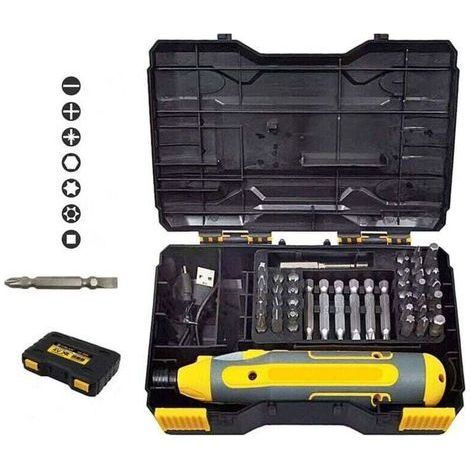 Tournevis électrique sans fil,45 en 1, ensemble de tournevis sans fil rechargeable de 4 V, tournevis sans fil à pour usage domestique et industriel léger (1/4)