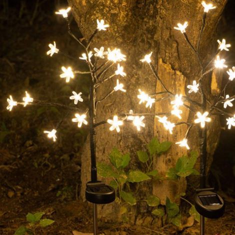 20 LEDs, wasserdicht, solarbetrieben, Kirschbaum-Gartenleuchte, Rasen- und Bodendekoration für Garten, Hof und Landschaft (1/5)