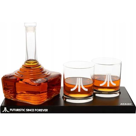 ATARI 3D Set: 750 ml Karaffe + 2 Gläser à 300 ml für Whisky/Bourbon (1/5)