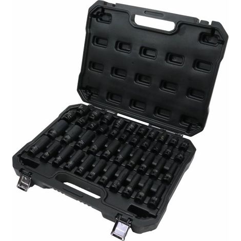 Set di bussole a impatto standard ed estese da 1/2" metriche e in pollici in acciaio CrMo, 42 elementi Waryński (1/3)