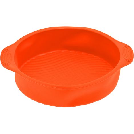 Moule à gâteau rond en silicone de 23 cm (9 pouces) antiadhésif, pour la cuisson du pain et la pâtisserie à domicile (orange) (1/5)