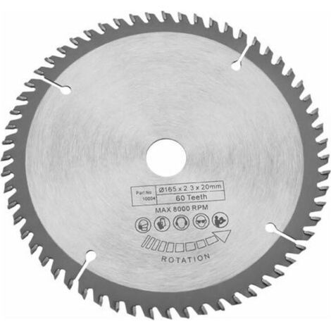 AIERQ Lame de scie circulaire 60 dents Lames de scie 165mm Lame de scie circulaire TCT argentée, pour cuivre, fer, aluminium, plastique, coupe de bois (1/4)