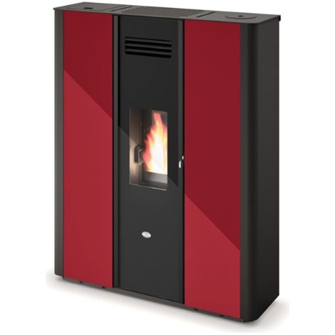Estufa De Pellet Eva Calòr Slim EMILY 9016005200 Acabado Rojo (1/4)