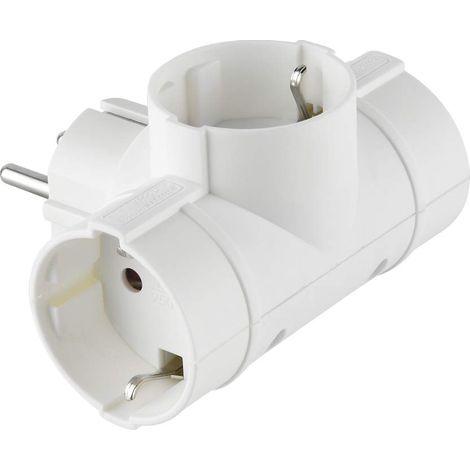 Electraline 55040 Adattatore 3 prese, Spina tedesca, Multipresa 3 posti schuko, Bianco (1/5)