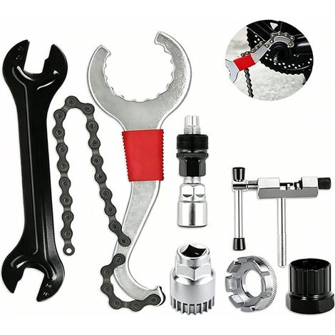 Extracteur de manivelle pour vélo - bras de manivelle de vélo - démonteur de pédalier de vélo - ensemble d'outils pour vélo - mallette - 7 pièces (1/5)