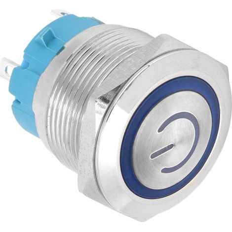 Deux boutons-poussoirs plats à réarmement automatique, IP65, 220 V CA, 22 mm, 4 pôles, rétroéclairage bleu (1/5)