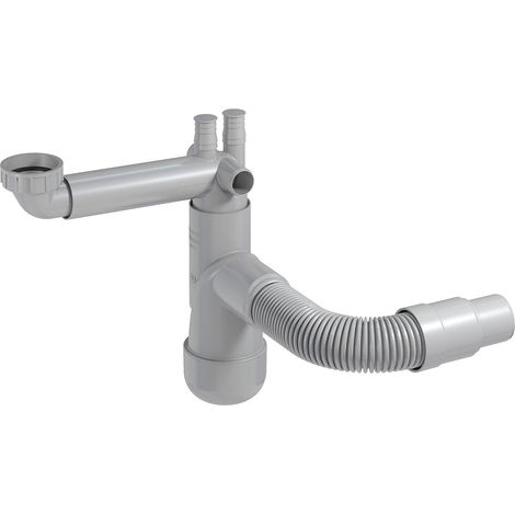 PREVEX Flexloc Universal-Platzspar-Siphon für Küchenspüle, flexibles Ablaufrohr aus recyceltem Kunststoff