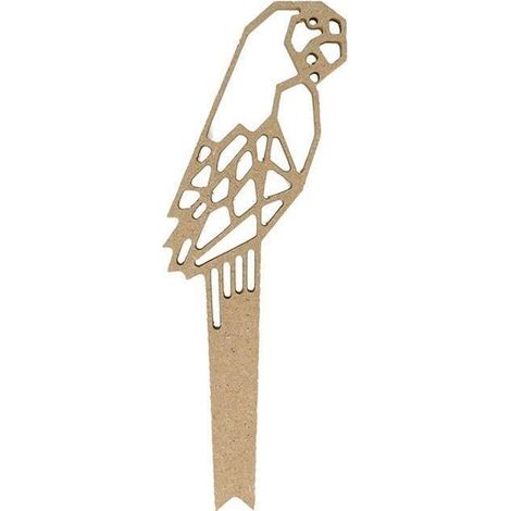 Silhouette en bois MDF origami - Perroquet 25 cm