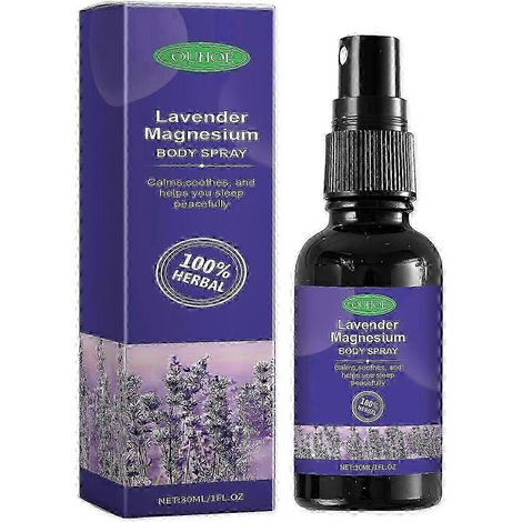 Spray apaisant au magnésium et à la lavande pour le sommeil, 1 flacon de 30 ml, pour soulager l'insomnie et favoriser la relaxation. (1/4)