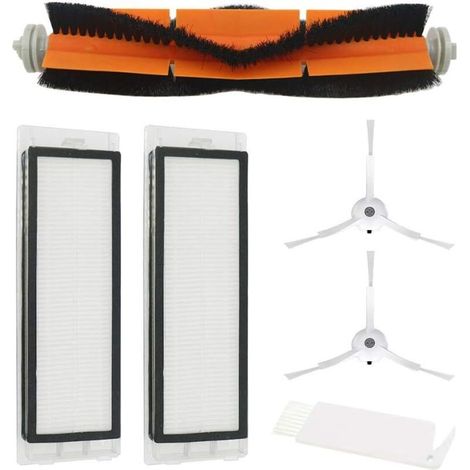 2 filtres HEPA + 2 brosses latérales + 1 brosses principales pour Xiaomi Mi Robot Vacuum 2 Roborock S50 S51 Rechange pour aspirateur Accessoires