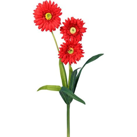 Gerbera rossa artificiale a 3 rami - Decorazione di alta qualità 55 cm (1/3)