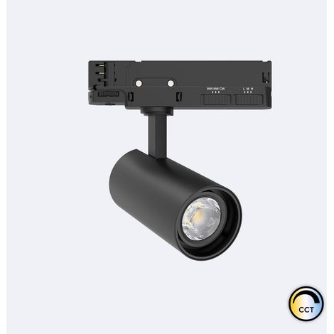 Faretto LED Fasano Nero 20W Regolabile CCT Selezionabile per Binario Trifase (2700K - 3200K - 4000K) Selezionabile