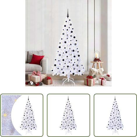 LED-Beleuchtung -  Künstlicher Weihnachtsbaum Weiß 210 cm PVC und Stahl