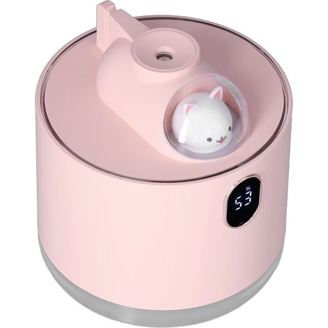 Humidificateur grande capacité 500 ml, veilleuse spatiale, chargement USB, pour voiture ou maison, rose (1/5)