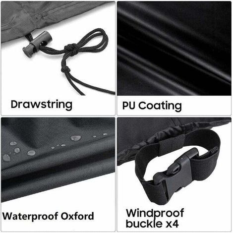 Funda protectora para mesa de jardín de 150x90x80cm – Tejido Oxford impermeable – Resistente a los rayos UV y a los desgarros – Correas ajustables (1/4)