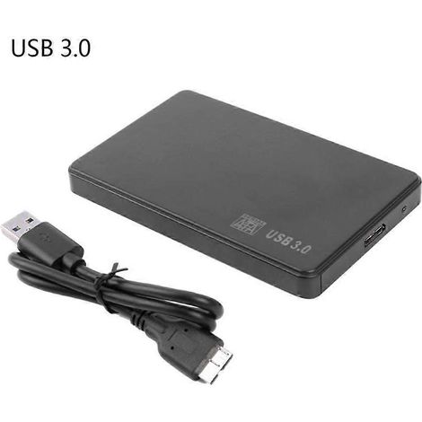 Disque dur externe 2.5 pouces HDD SSD, boîtier adaptateur Sata vers USB 3.0/2.0, boîtier rigide pour disque dur, câble USB 3.0 inclus, compatible PC et Mac. (1/4)