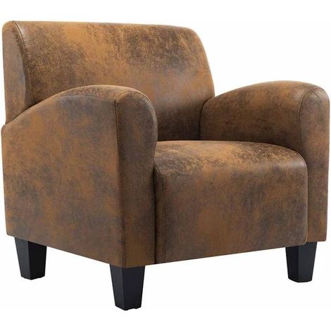 Chaise de canapé en cuir synthétique marron – Dimensions 70 x 69 x 72 cm – Assise confortable, design moderne et élégant pour salon ou bureau (1/5)