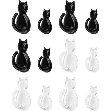 12 Pièces Mignon Crochet Adhesif, Patere Adhesive, Crochets Adhesifs Muraux, pas de Poinçonnage et pas de Trace, Petit Crochet Adhesif pour la Cuisine, le Salon, la Salle de Bain, le Bureau (1/4)
