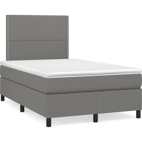 Maison Exclusive - Giroletto a Molle con Materasso Grigio Scuro 120x200 cm Tessuto (1/5)